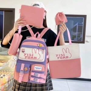 Kit de bolsos kawaii correas rosa