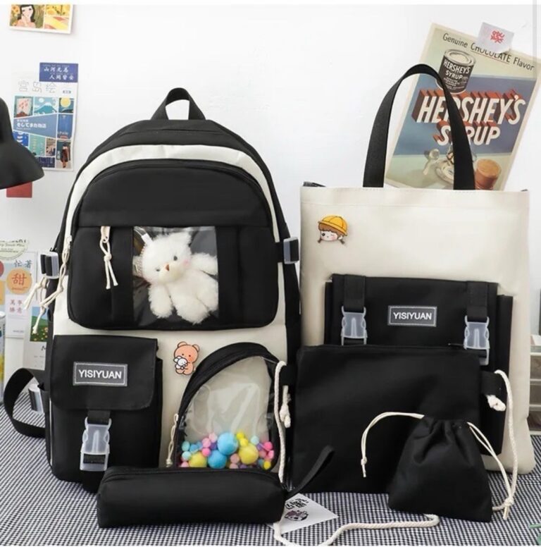 Kit de bolsos pompones negro