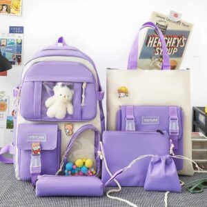 Kit de bolsos pompones lila