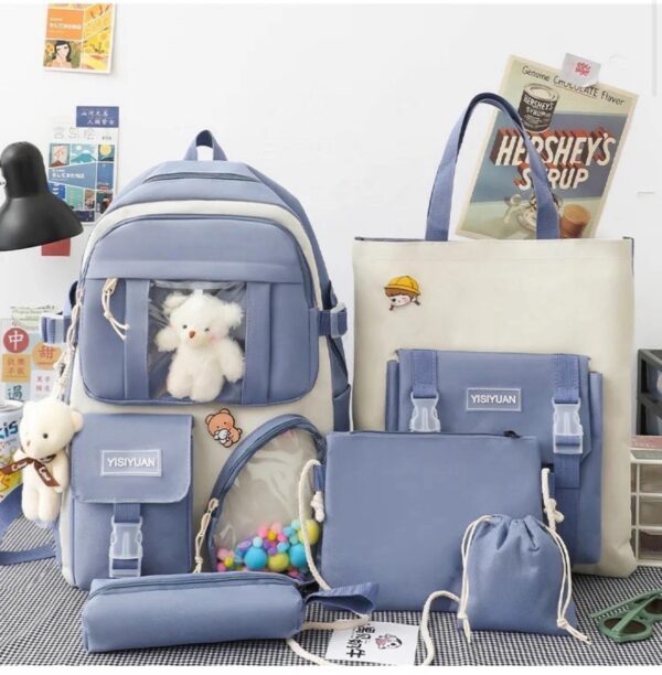 Kit de bolsos pompones azul