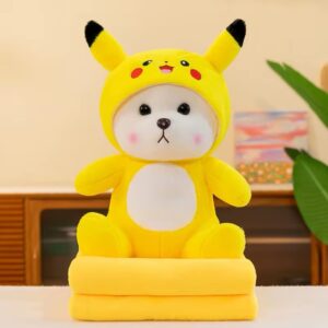 Peluche con cobija pikachu