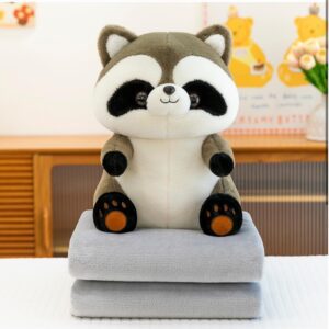 Peluche con cobija mapache