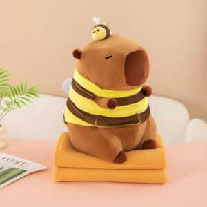 Peluche con cobija capybara avejita