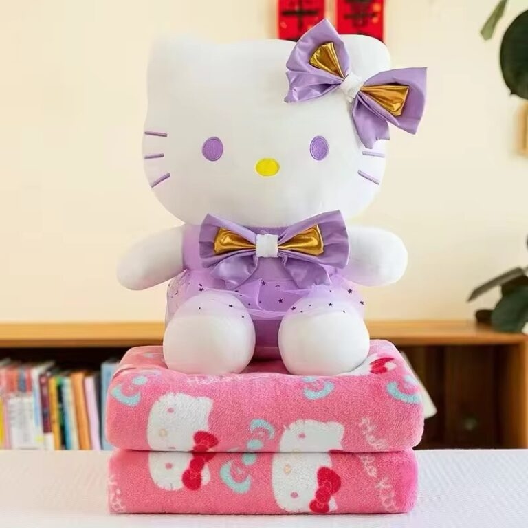 Peluche con cobija hello kitty rosa