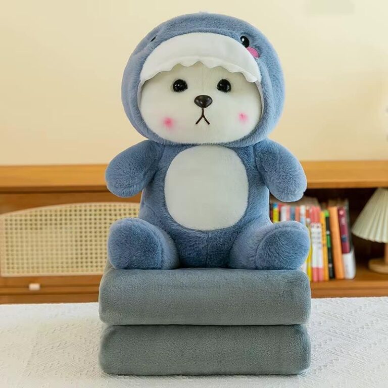 Peluche con cobija osito tiburón