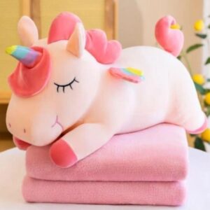 Peluche con cobija unicornio
