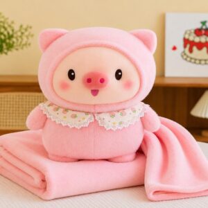 Peluche con cobija cerdito