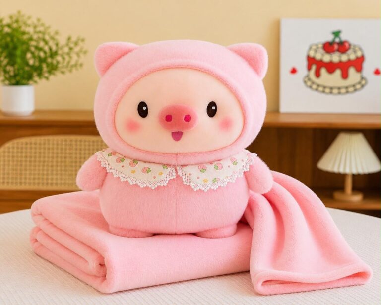 Peluche con cobija cerdito