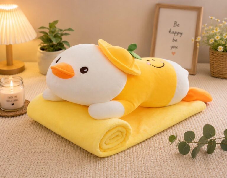 Peluche con cobija pollito