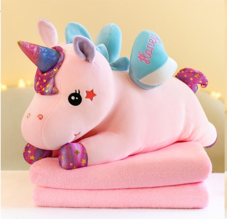 Peluche con cobija unicornio